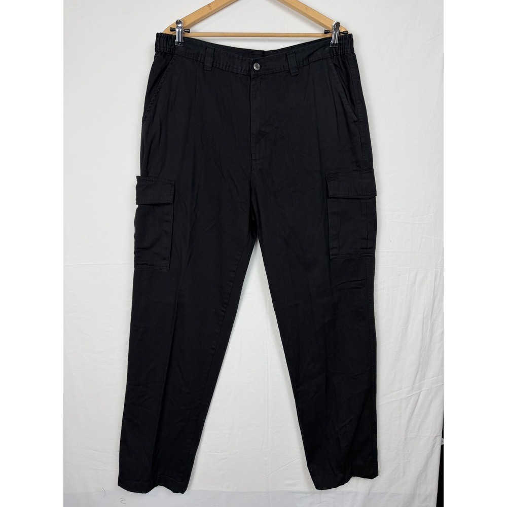 Boulder Creek Cargo Pants Mens‎ 40x40 Tall Black Cotton Elastic Waist Utility